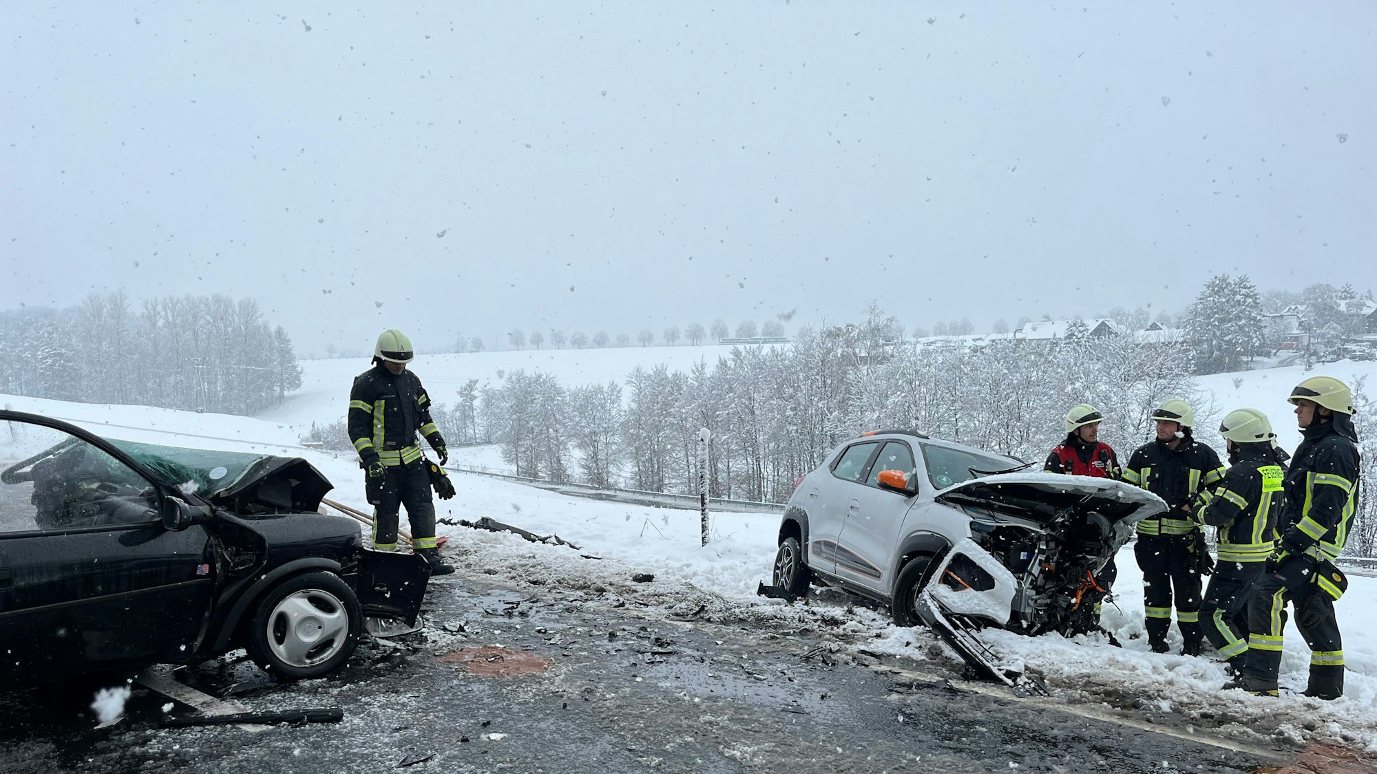 Ein Unfall im Schnee.