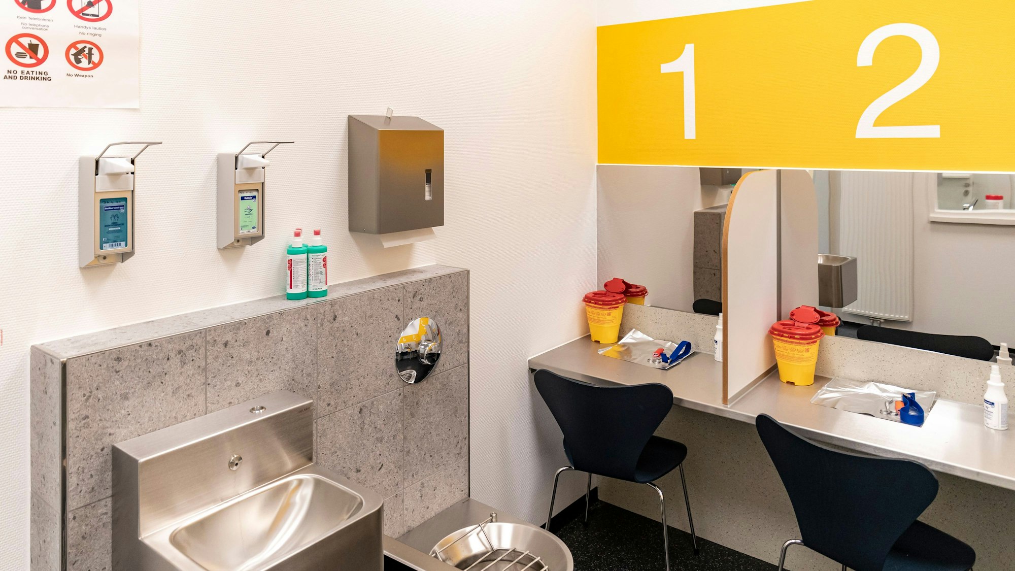 Der Drogenkonsumraum am Neumarkt von innen.