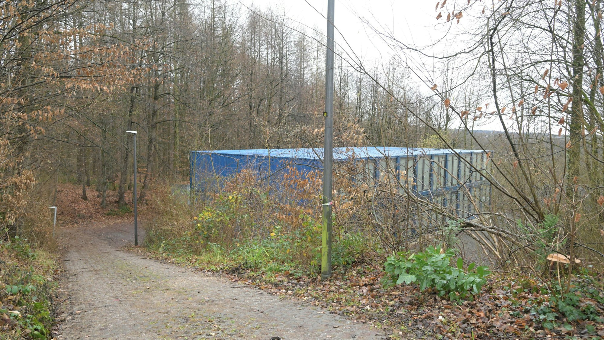 Ein Container für Flüchtlinge in Odenthal.
