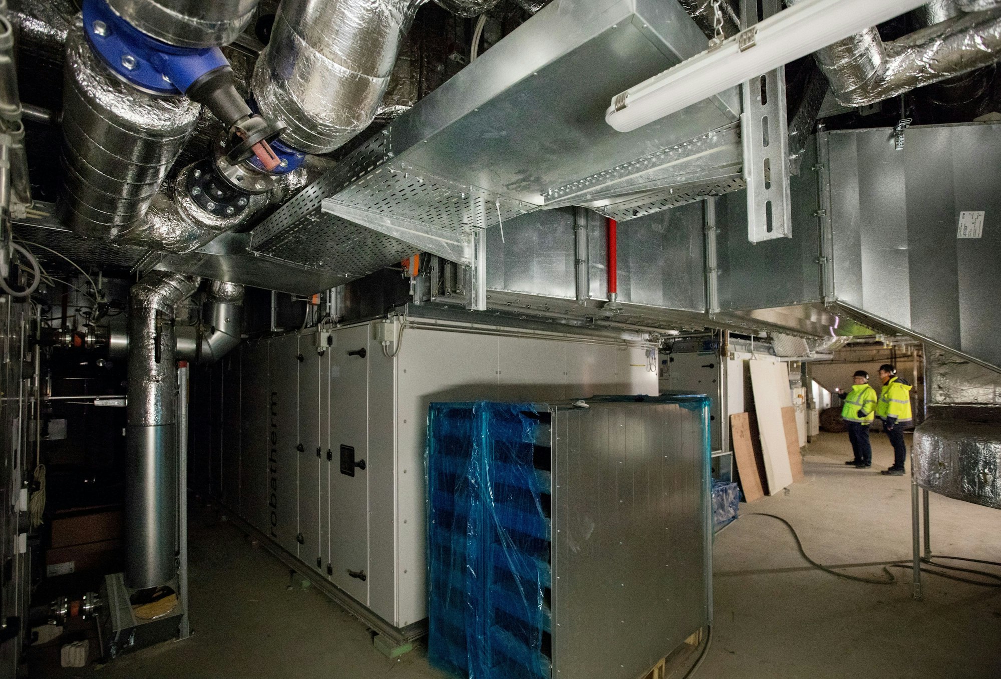 Das Bild zeigt die Belüftungsanlage im Keller.