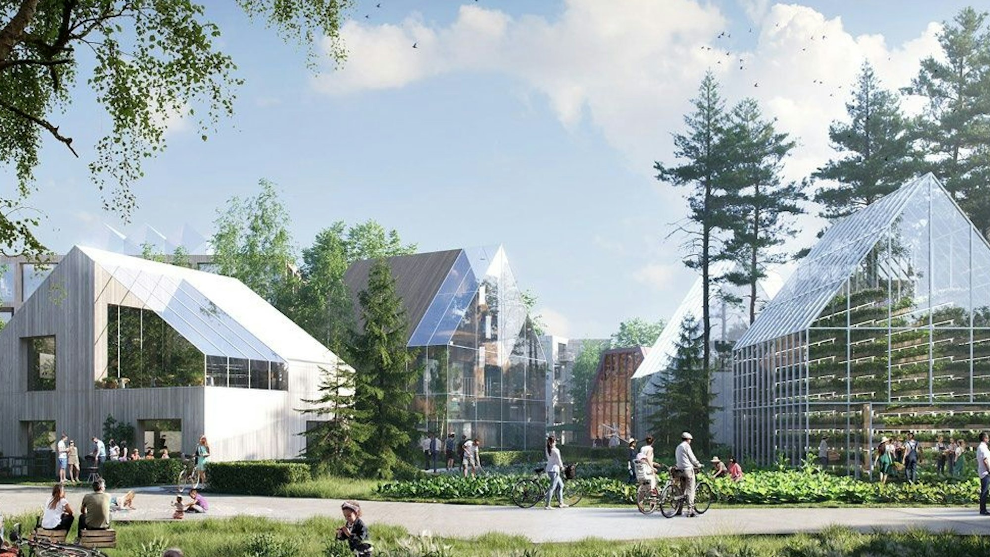 Visualisierung des neuen Kölner Stadtteils Kreuzfeld.