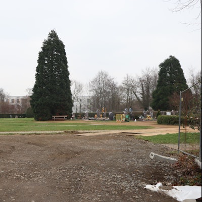 Das Foto zeigt das Areal für die neue Wohnanlage für Geflüchtete in Frechen.