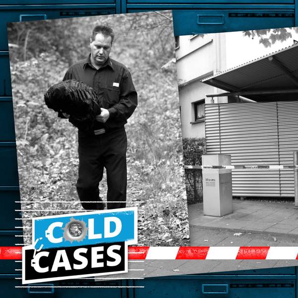 Eine Collage zeigt ein Fahndungsplakat, mit dem die Polizei die Eltern eines ausgesetzten Säuglings sucht, die Moses-Babyklappe in Köln-Bilderstöckchen und einen Bestatter, der einen toten Säugling aus einem Gebüsch in Köln-Mülheim trägt.