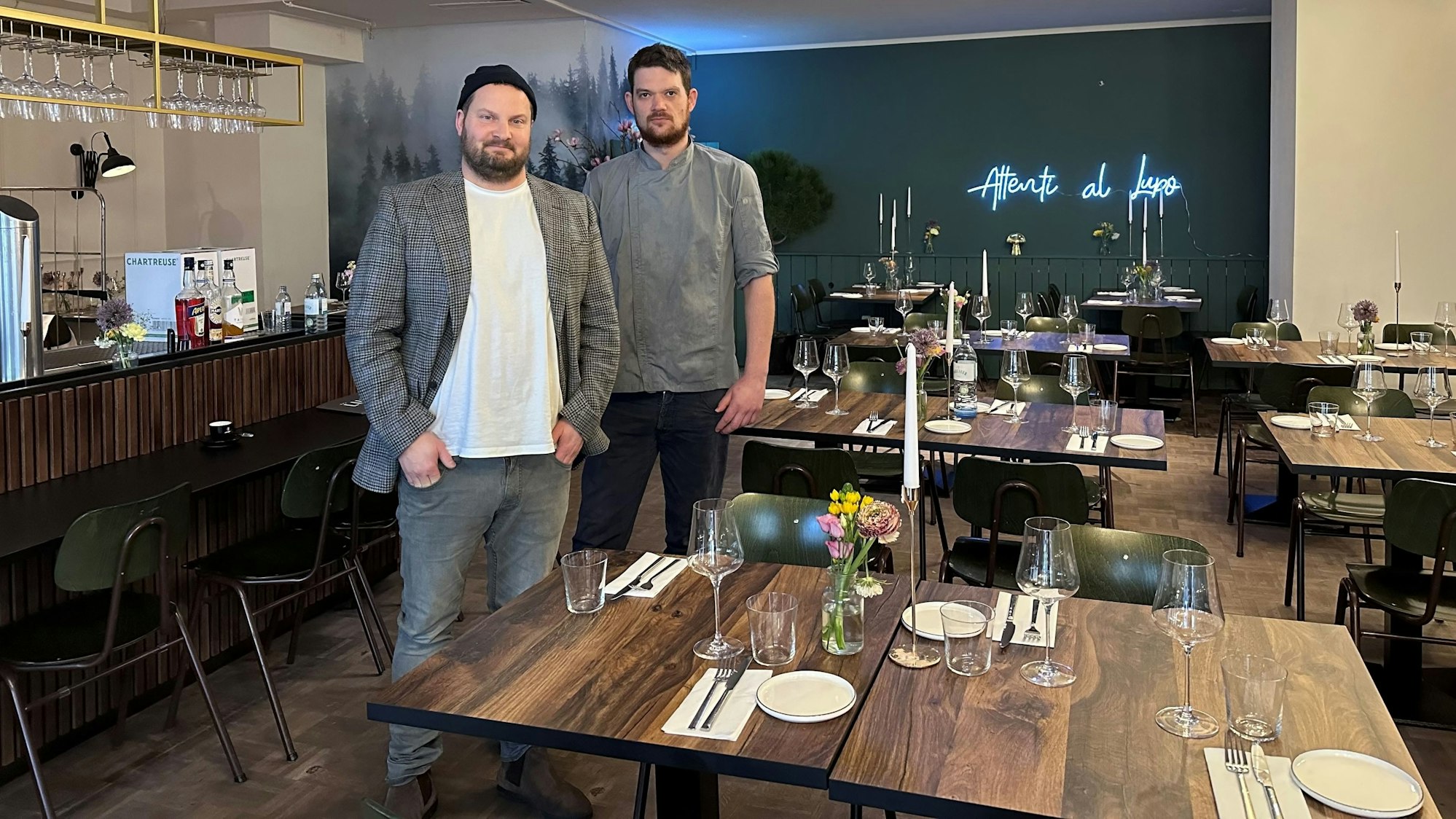 Der Gastronom Gabriel Zanchetti (l.) hat sein fünftes Restaurant eröffnet. Im „Da’s Lupo“ ist Mike Spyra der Küchenchef.