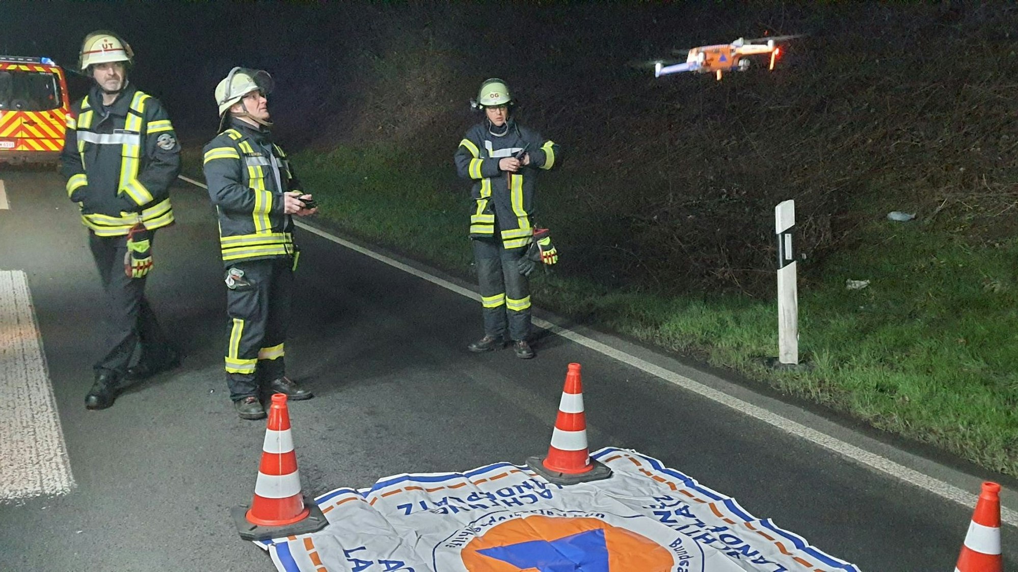 Einsatz einer Drohne mit Wärmebildkamera