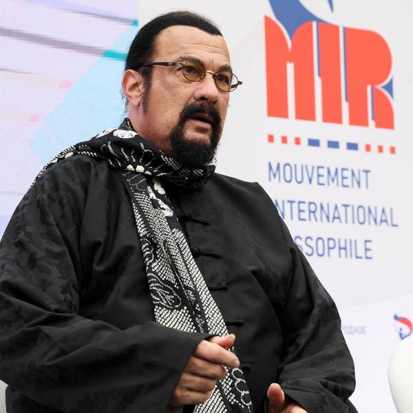 US-Schauspieler Steven Seagal beim Kongress des „International Russophile Movement“ im Pushkin Museum in Moskau.