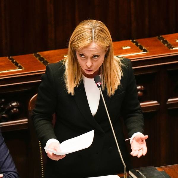 Italiens Ministerpräsidentin Giorgia Meloni im italienischen Parlament.