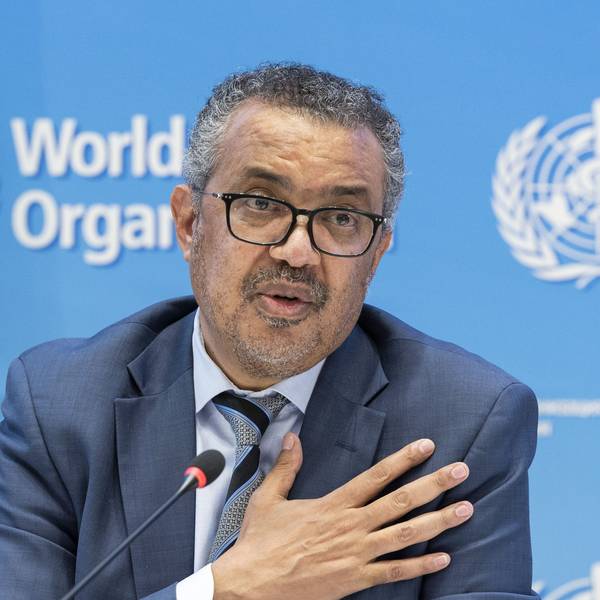 WHO-Chef Tedros Adhanom Ghebreyesus bei einer Pressekonferenz zum Thema Corona.