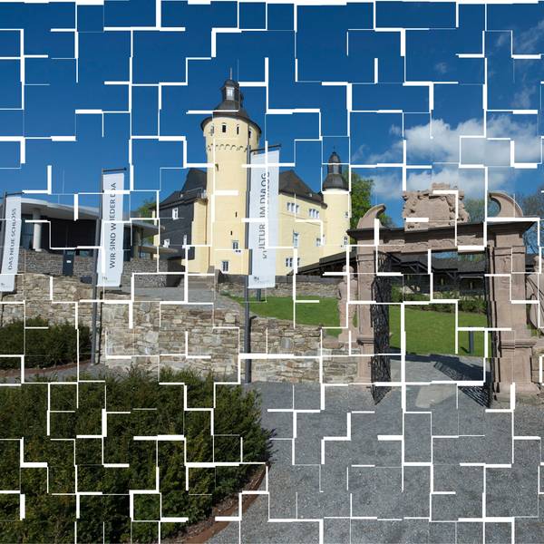 Foto-Montage von Schloss Homburg.