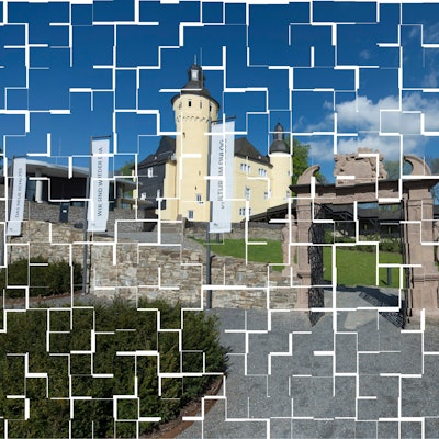 Foto-Montage von Schloss Homburg.