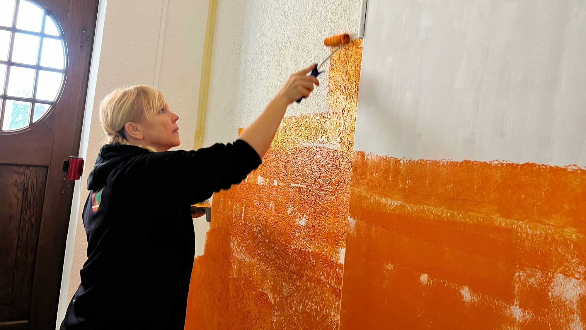 "Grau raus, Farbe rein" war am Samstag das Motto des Projektes von Britta Reinhardt in der Musikschule Leverkusen