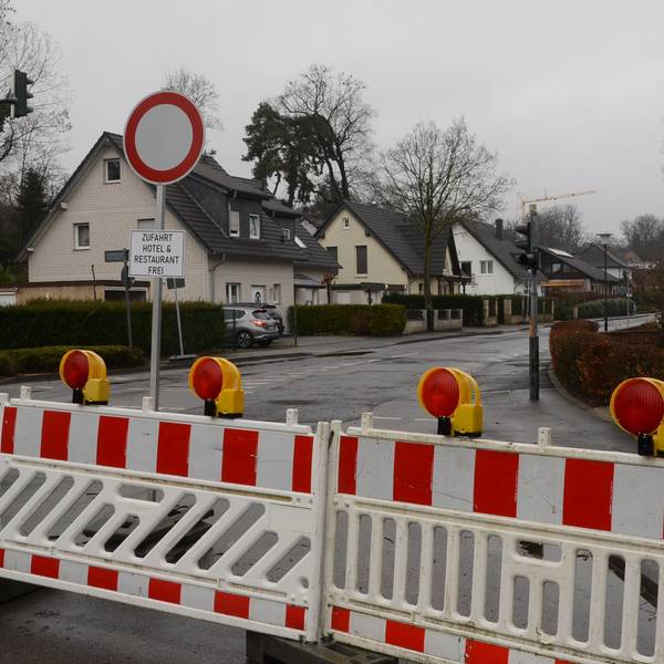 Eine gesperrte Straße.