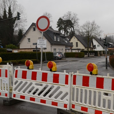 Eine gesperrte Straße.