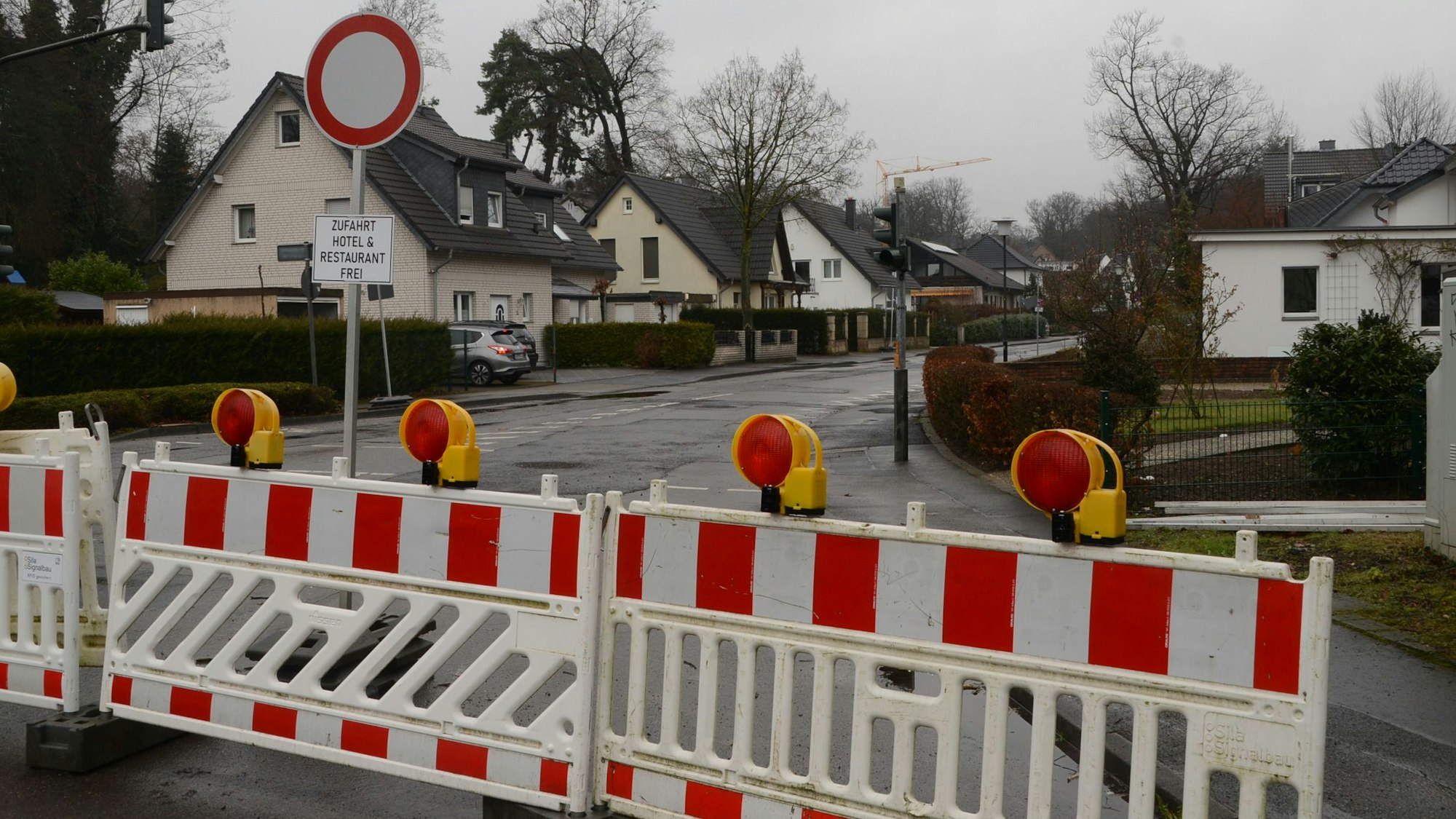 Eine gesperrte Straße.