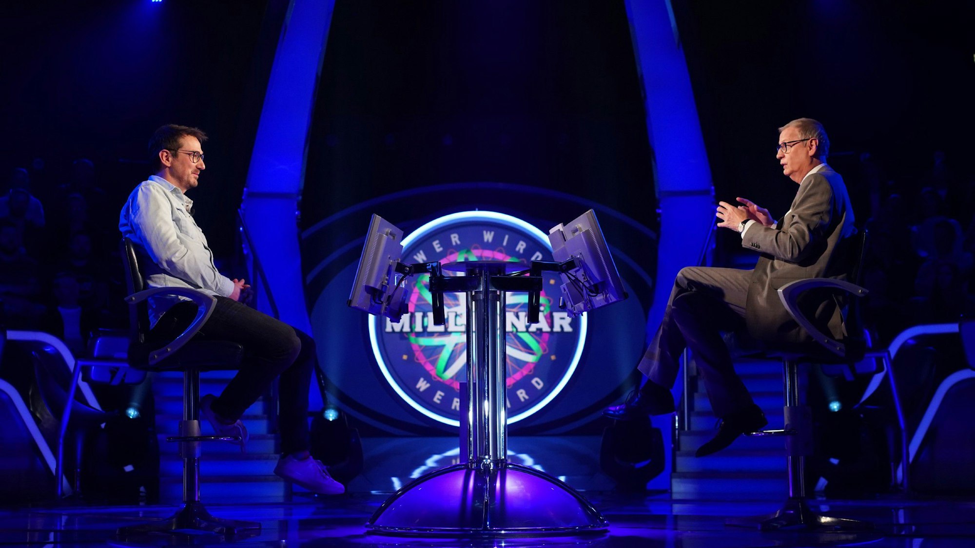 Moderator Günther Jauch mit Dr. Sebastian Körner aus Husum.