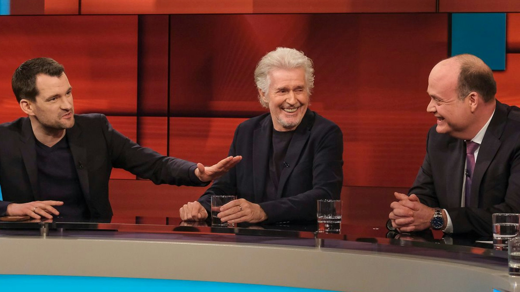 Johannes Vogel (v.l.n.r.), Frank Schätzing und Robin Alexander bei „Hart aber Fair“.