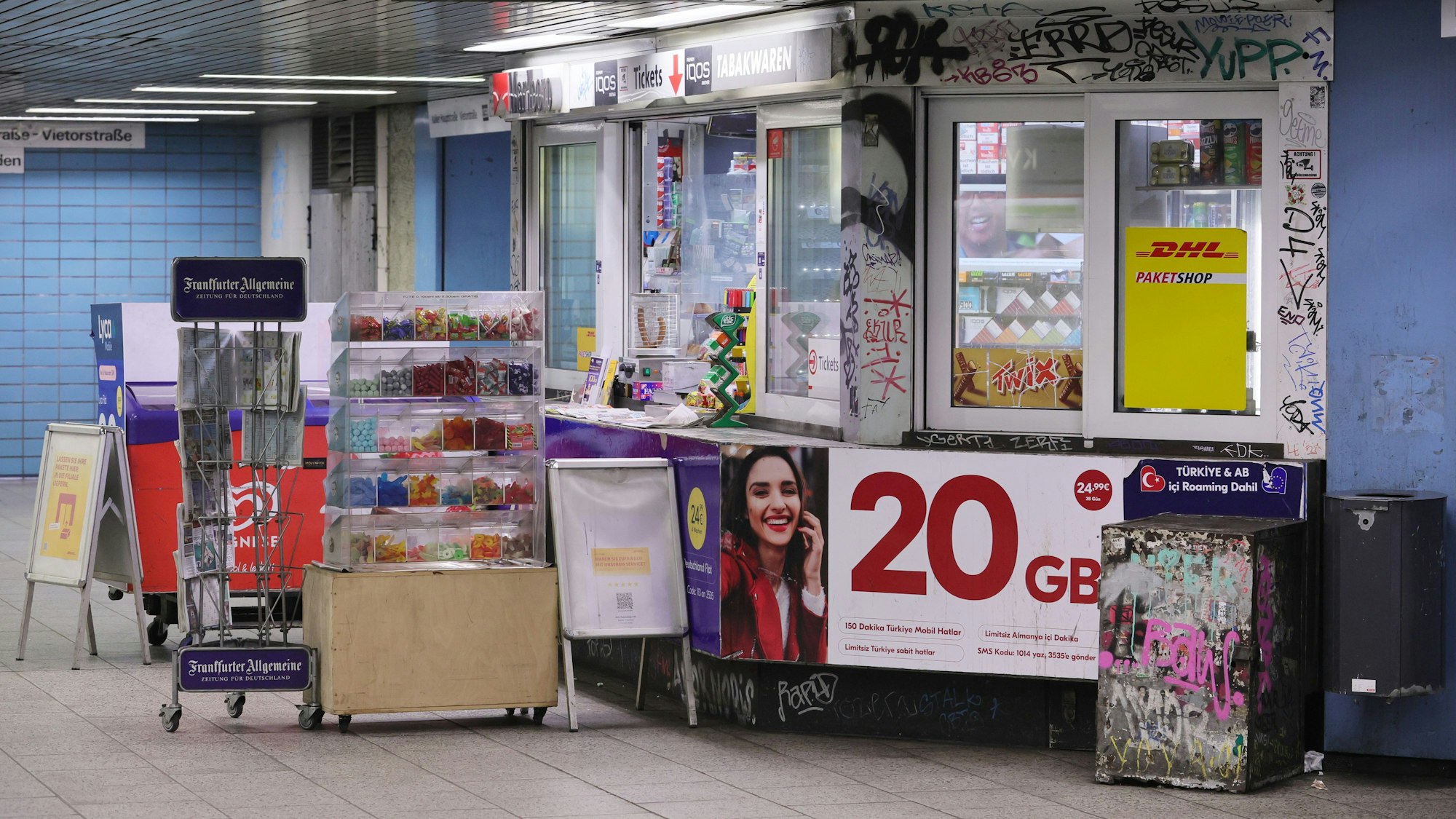 Das Büdchen in der Zwischenebene der KVB-Haltestelle Kalk Post