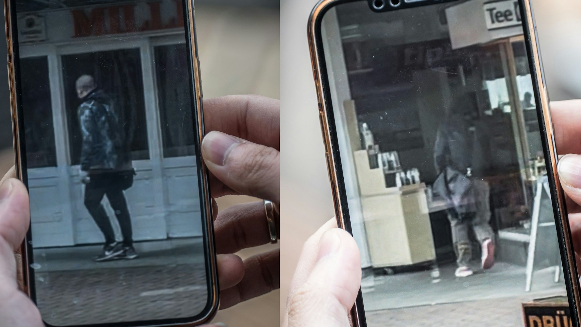 Die beiden Täter wurden von Videokameras aufgenommen.