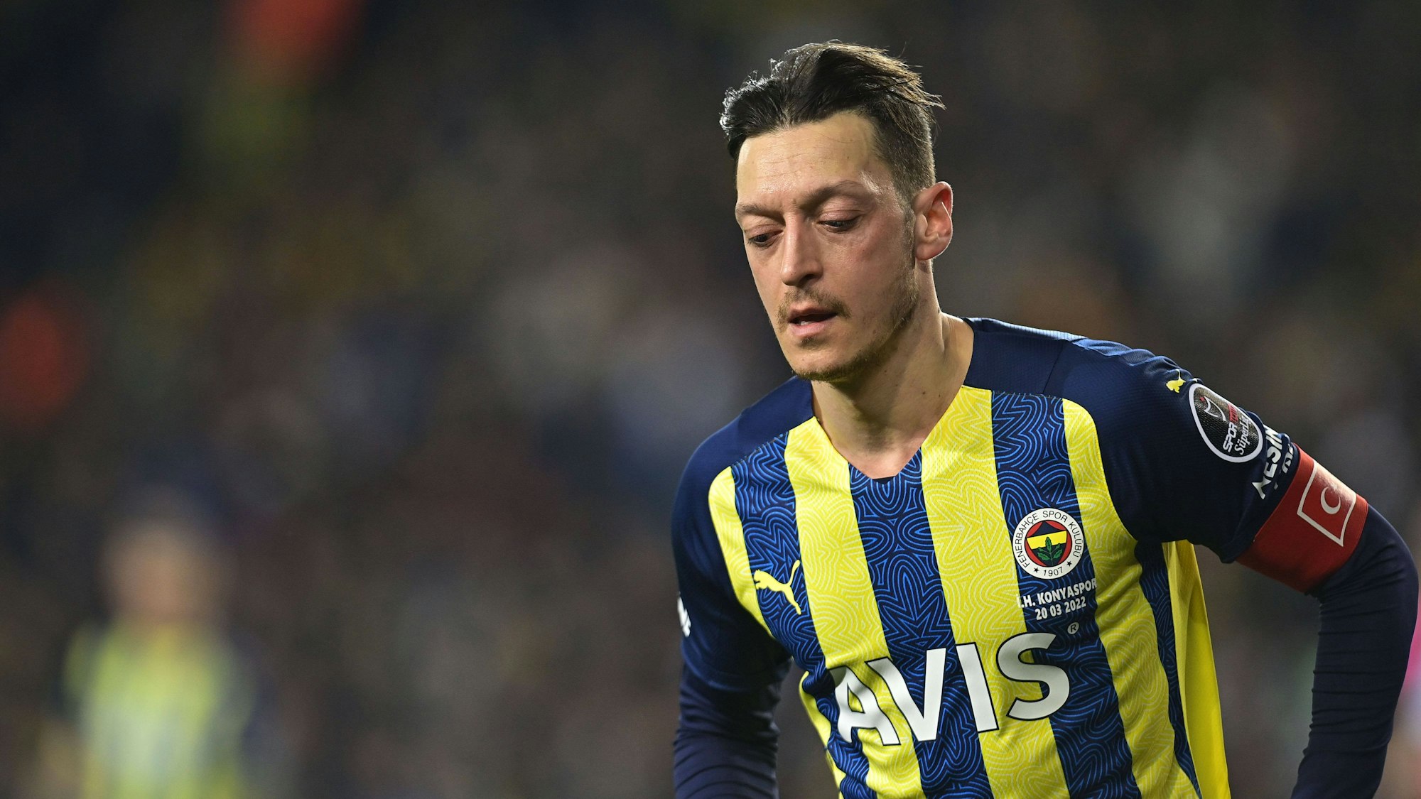Mesut Ozil of Fenerbahce during the Turkish Super League football match between Fenerbahce and Konyaspor at Ulker Stadium in Istanbul , Turkey on March 20 , 2022. Photo : Seskimphoto PUBLICATIONxNOTxINxTUR