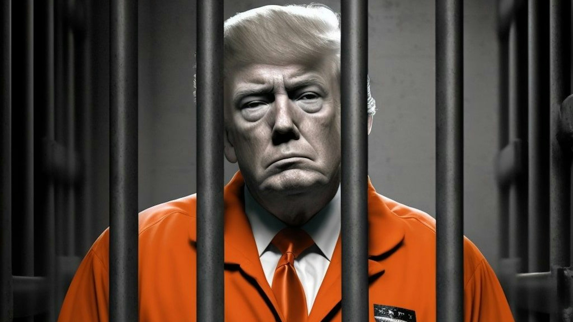 KI-generiertes Bild von Donald Trump hinter Gittern (Midjourney V5)