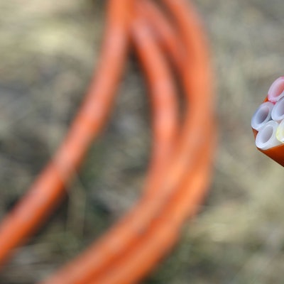 Lehrrohre für Glasfaserkabel.