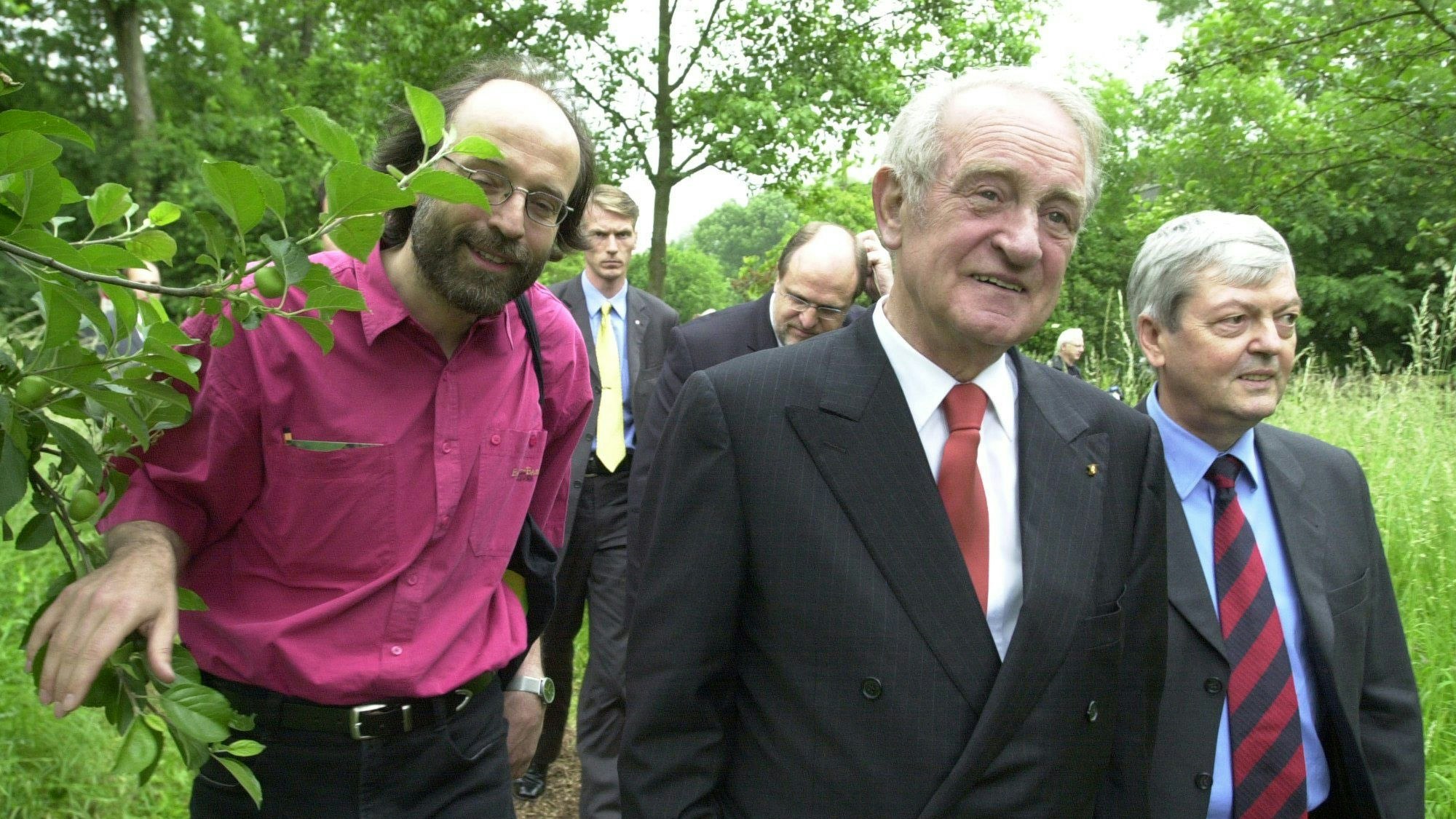 Bundespräsident Johannes Rau besucht Naturgut Ophoven.