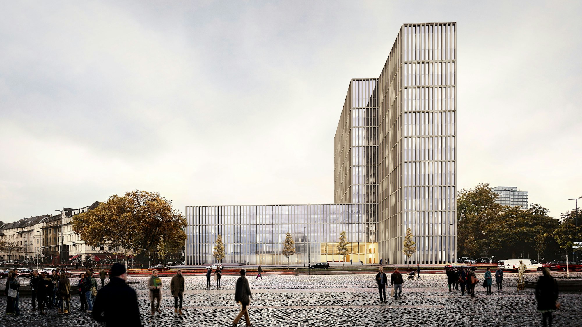 Die Visualisierung zeigt, wie das LVR-Hochhaus mal aussehen soll.