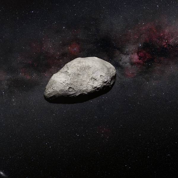Ein Asteroid steuert auf den Mond zu.