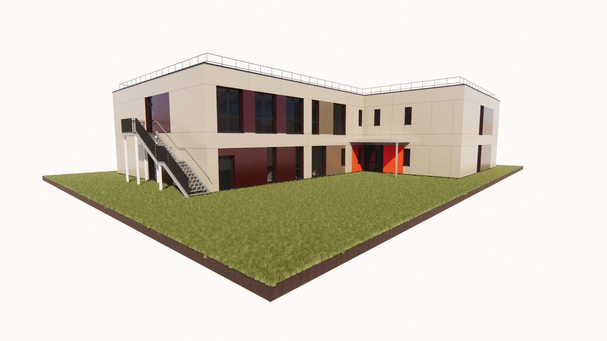 Visualisierung der Sofortschule in Refrath.