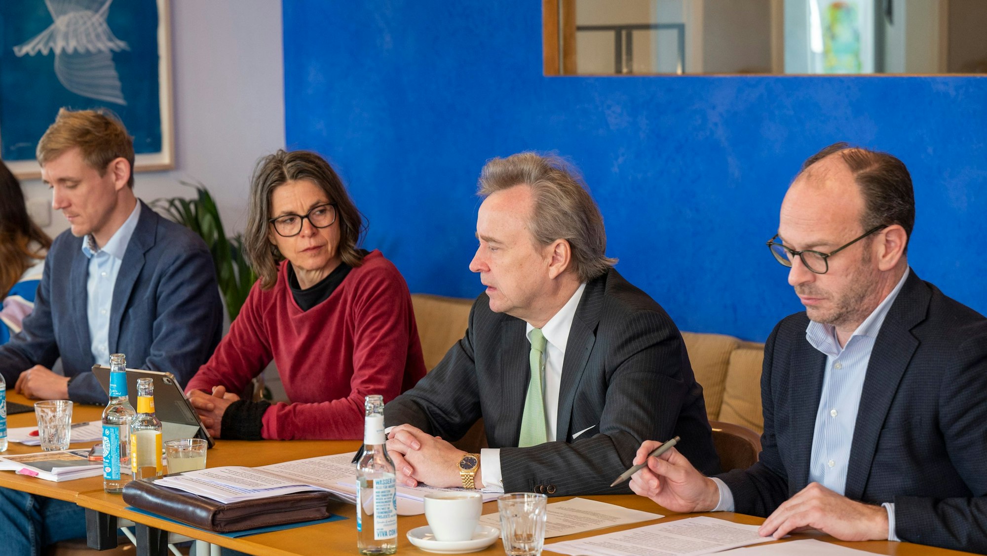Lino Hammer, Christiane Martin (beide Grüne), Bernd Petelkau und Niklas Kienitz (beide CDU)