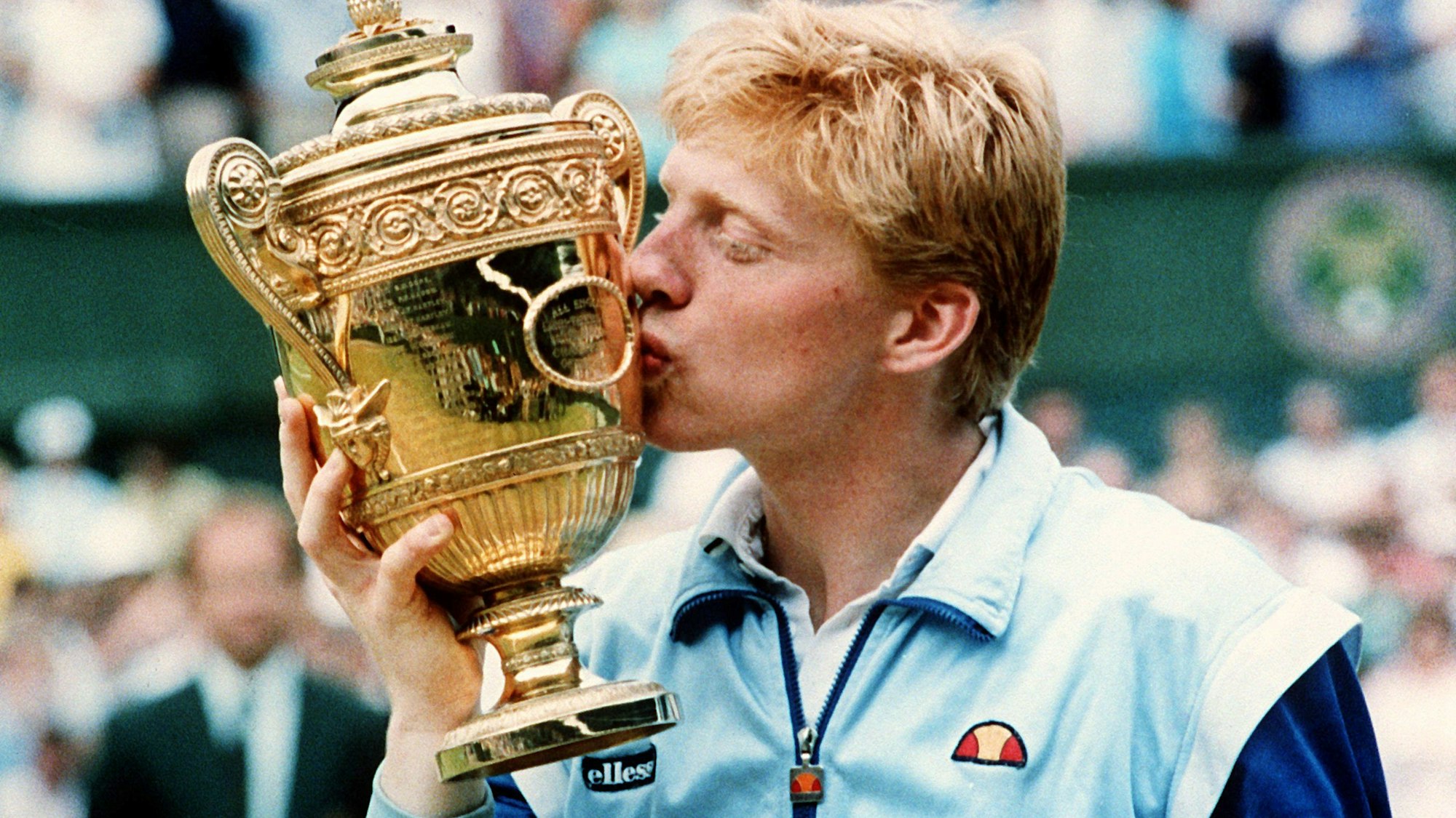 Boris Becker nach seinem Wimbledon-Sieg 1986.