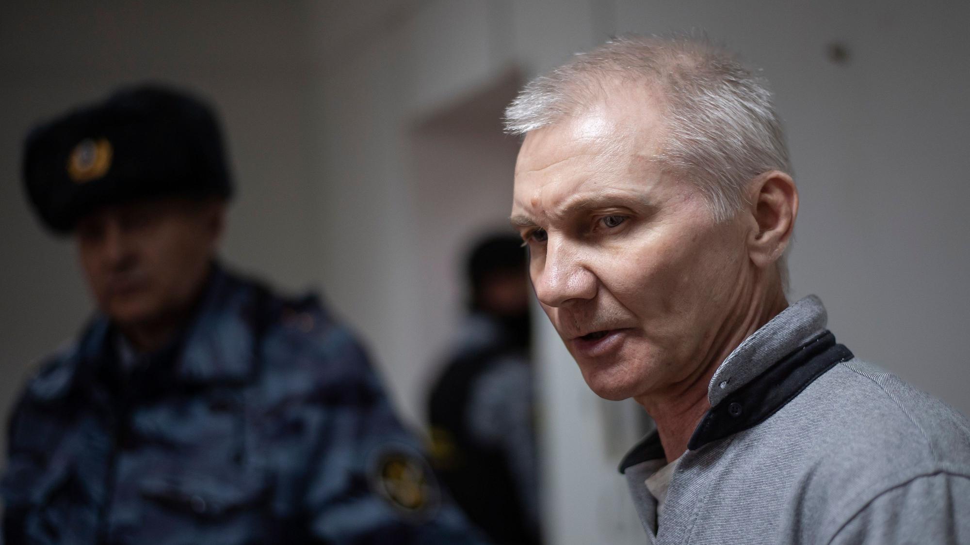 Alexej Moskaljow vor Gericht in Jefremow