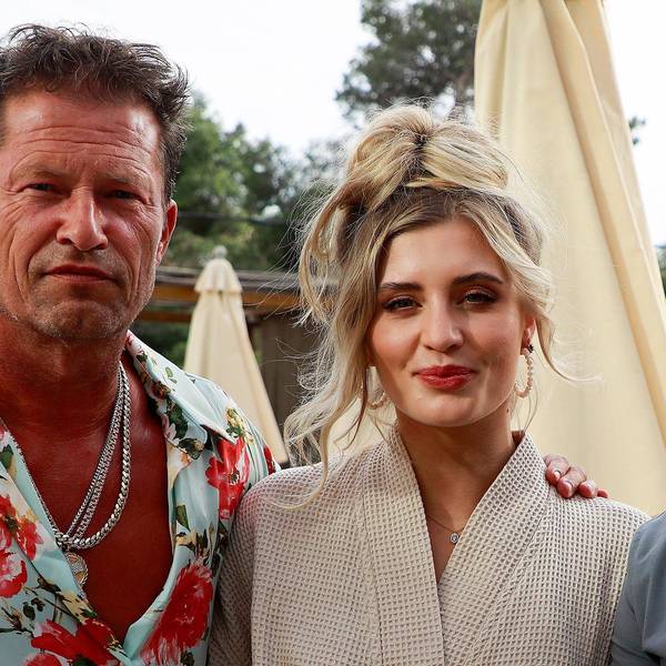 Die Schauspieler Till Schweiger und Tochter Luna Schweiger am Set eines Films in seinem Hotel Barefoot auf Mallorca.