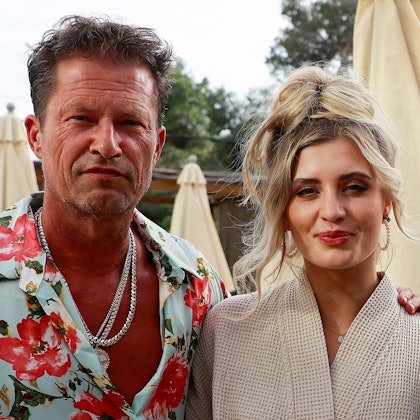 Die Schauspieler Till Schweiger und Tochter Luna Schweiger am Set eines Films in seinem Hotel Barefoot auf Mallorca.