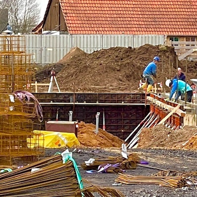 Die Baustelle des Neubaus.