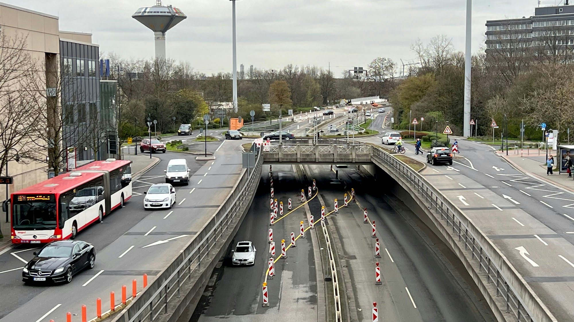 Provisorische Verkehrsführung auf dem Europaring