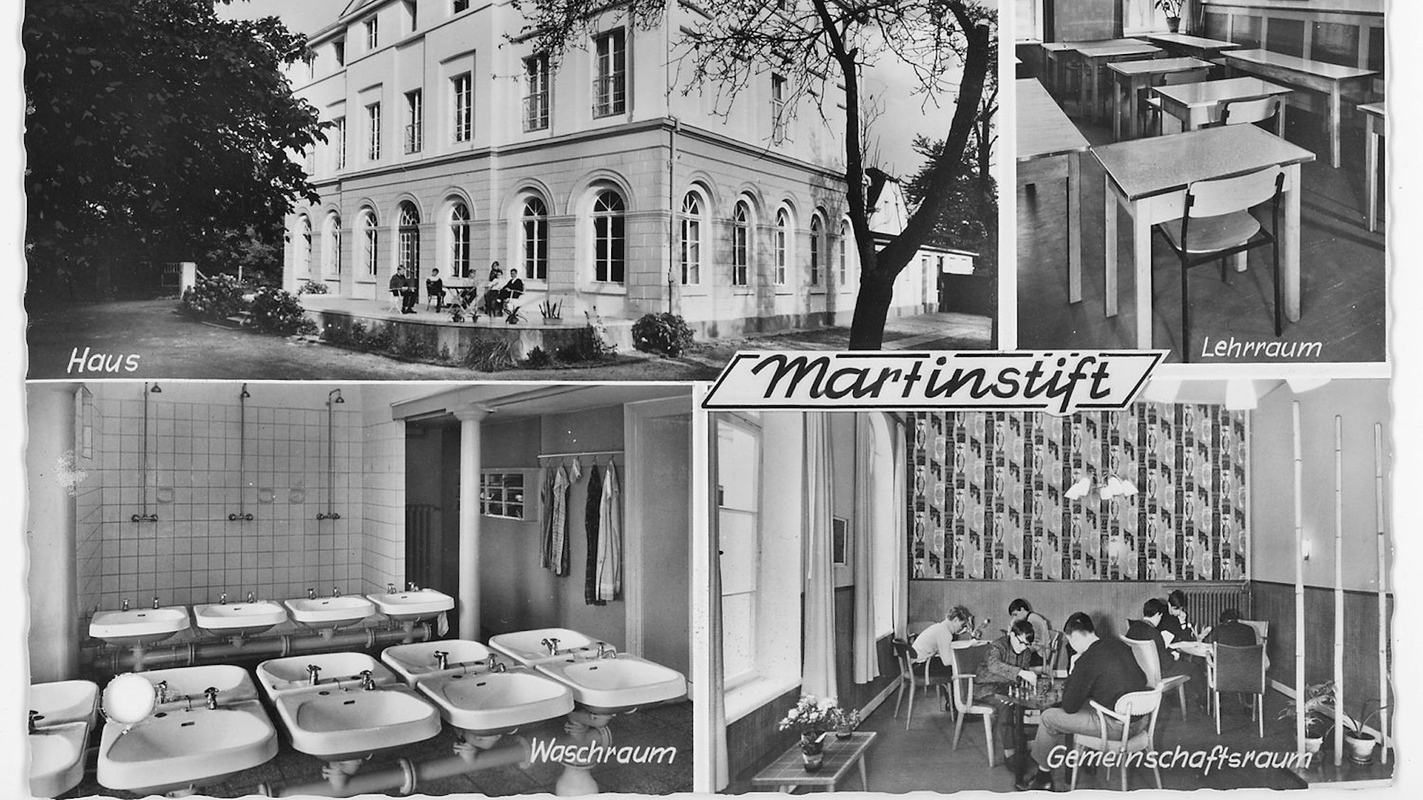 Gebäude Innen und Aussen (Postkartenmotiv) Martinstift, Moers.