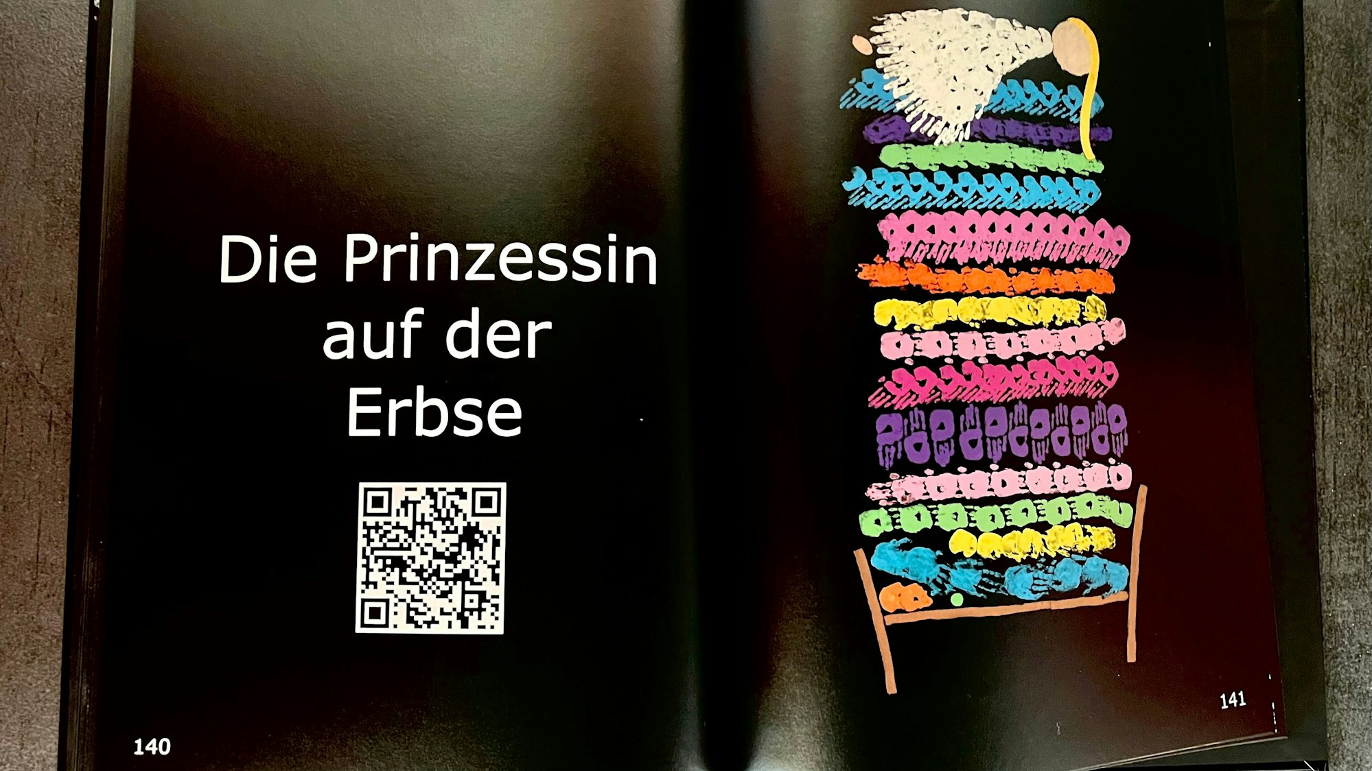 Buchseite „Die Prinzessin auf der Erbse“