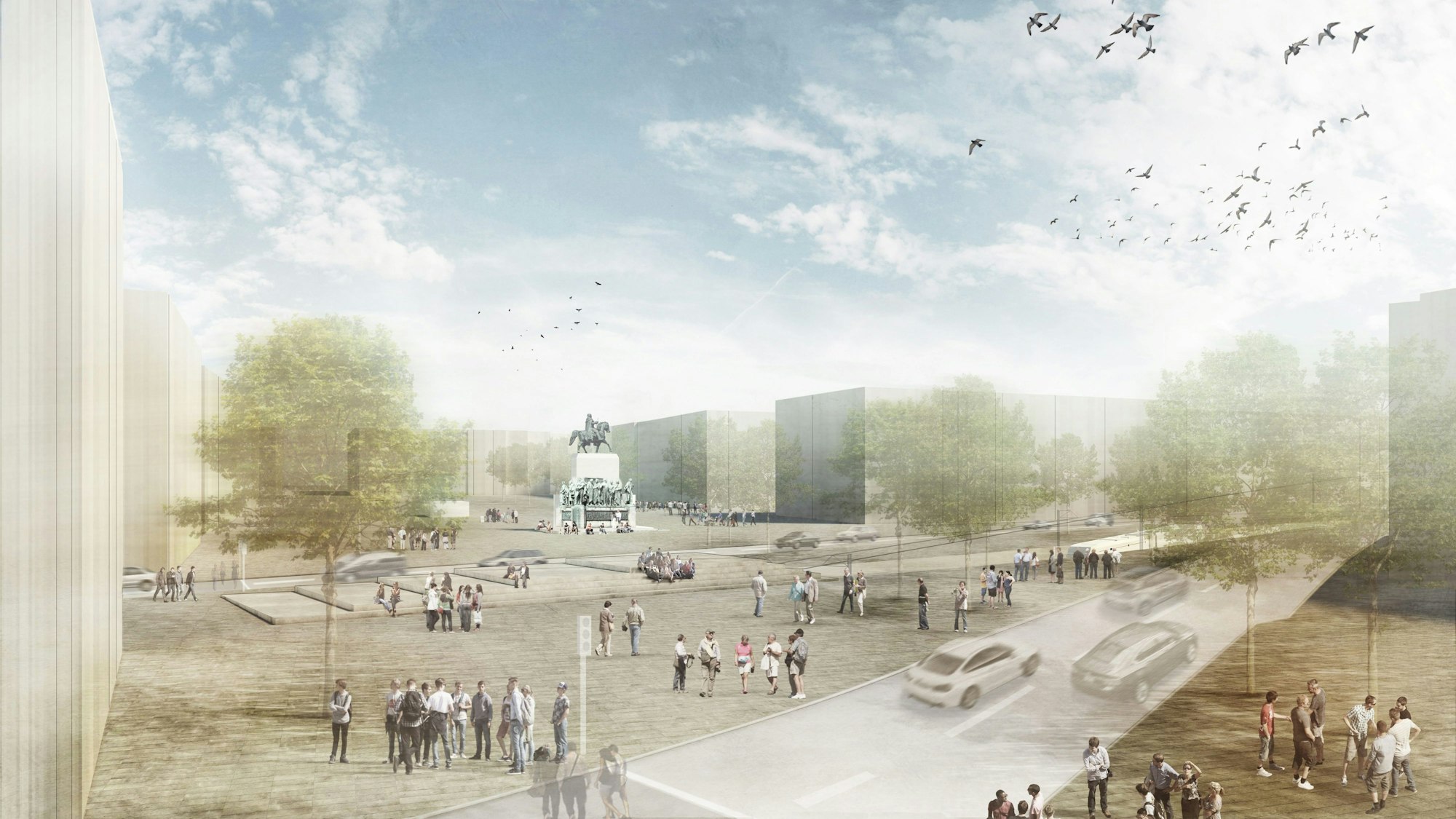 So sahen die ersten Visualisierungen des Heumarkts aus, wenn die Bahn in einem Tunnel fährt.