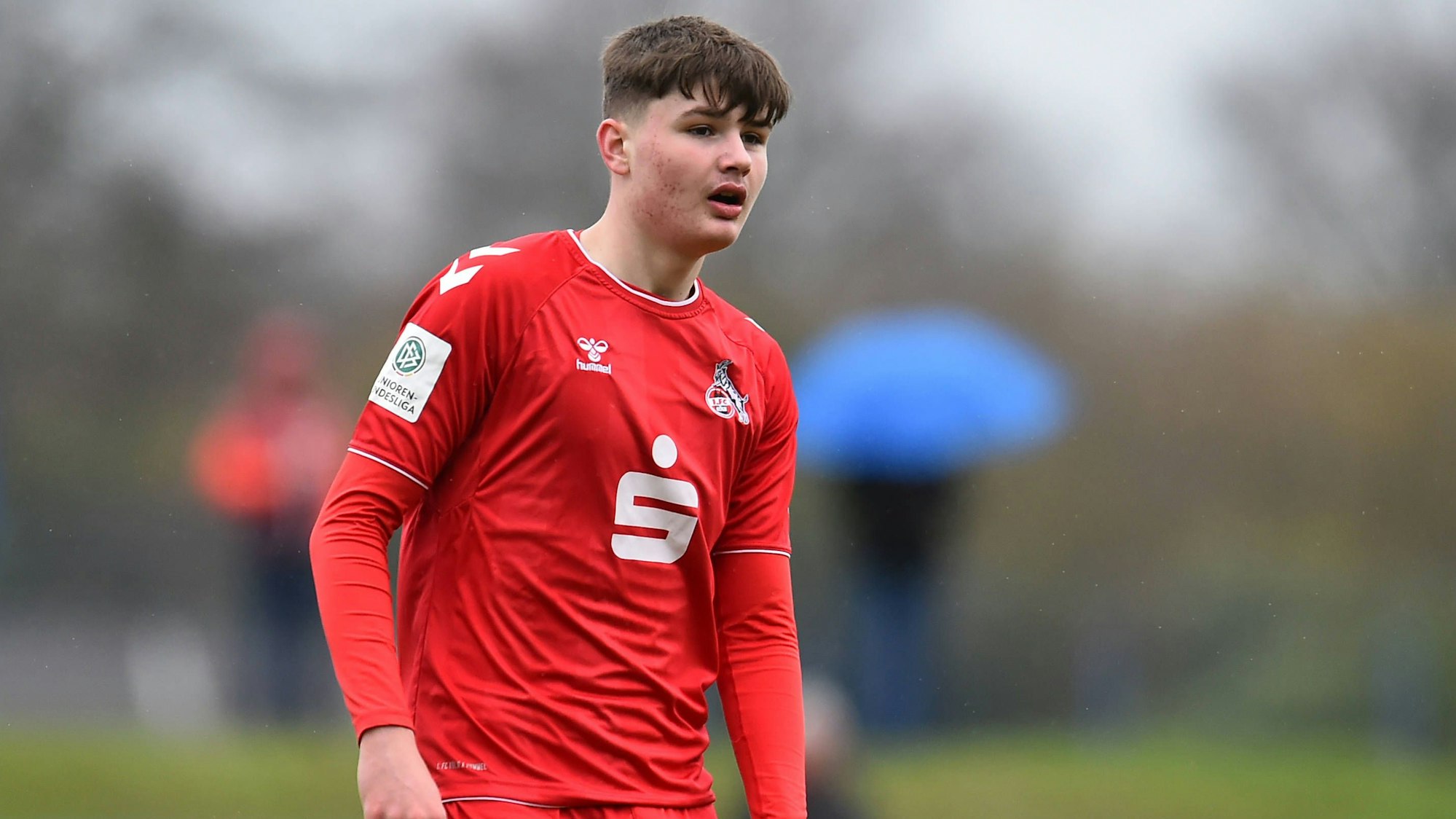 Fußball A-Junioren Bundesliga West Saison 2022/2023 12. Spieltag: MSV Duisburg - 1. FC Köln am 18.02.2023 an der BSA Westender Strasse in Duisburg Jaka Cuber Potocnik 1. FC Köln U19 Nordrhein-Westfalen Deutschland *** Soccer A Junior Bundesliga West season 2022 2023 12 matchday MSV Duisburg 1 FC Köln on 18 02 2023 at the BSA Westender Strasse in Duisburg Jaka Cuber Potocnik 1 FC Köln U19 North Rhine Westphalia Germany