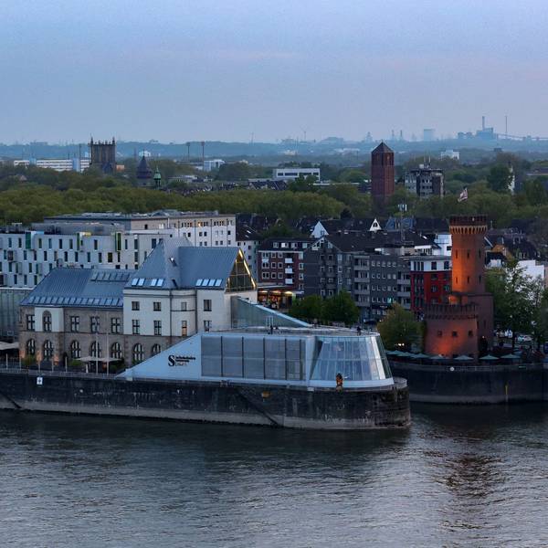 Das Kölner Schokoladenmuseum aus der Vogelperspektive