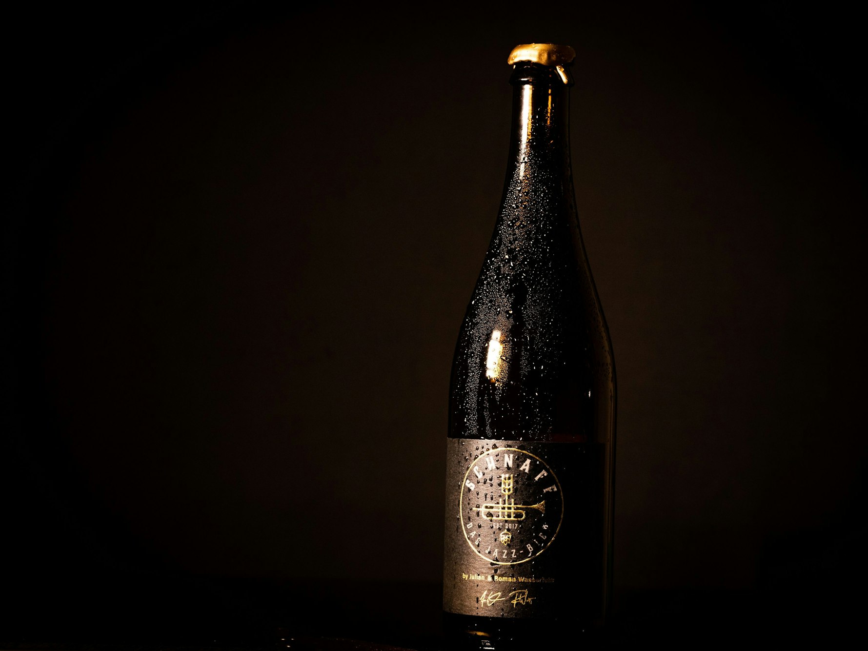 Eine Bierflasche der Brauerei Schnaff in Hückeswagen.