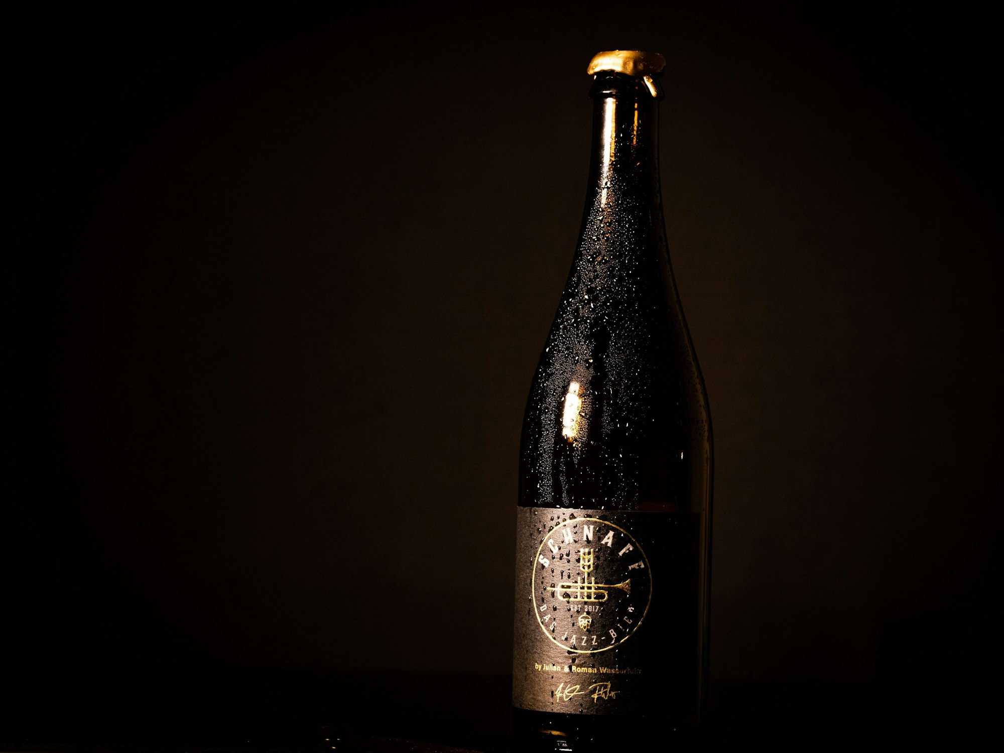 Eine Bierflasche der Brauerei Schnaff in Hückeswagen.