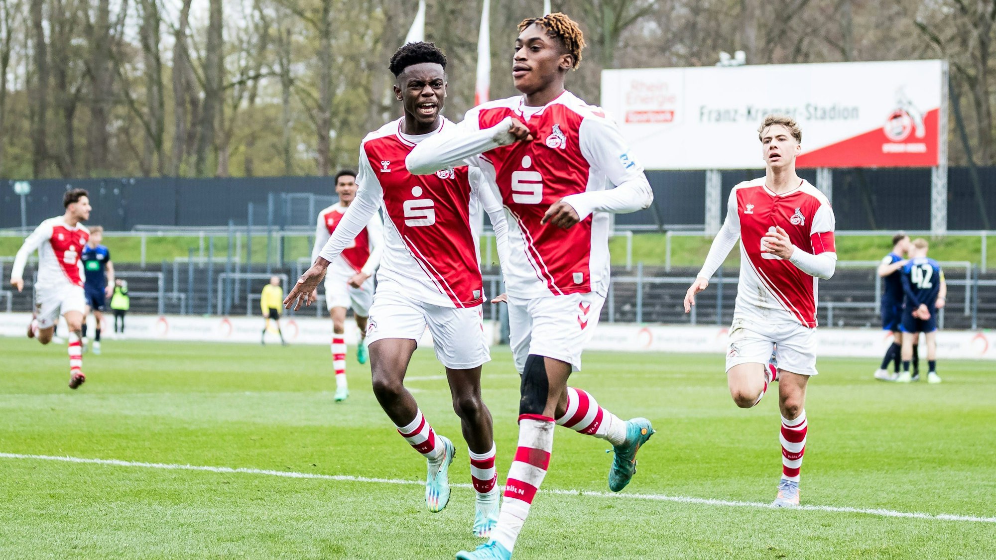 DFB Pokal der Junioren Halbfinale, 1. FC Koeln U19 - Hertha BSC Berlin U19 Jubel zum 1:0 durch Justin Diehl 1. FC Koeln U19, 11 DFB Pokal der Junioren Halbfinale, 1. FC Koeln U19 - Hertha BSC Berlin U19, Koeln, Franz-Kremer-Stadion Copyright: xBEAUTIFULxSPORTS/Wunderlx