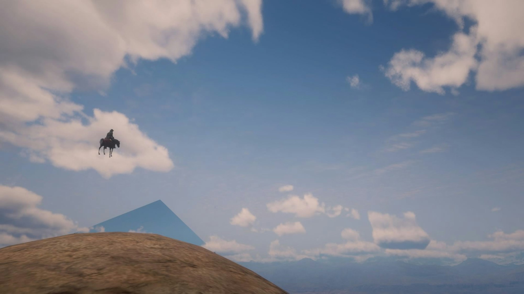 Ein Cowboy reitet durch die Wolken im Film The Grannies von Marie Foulston.
