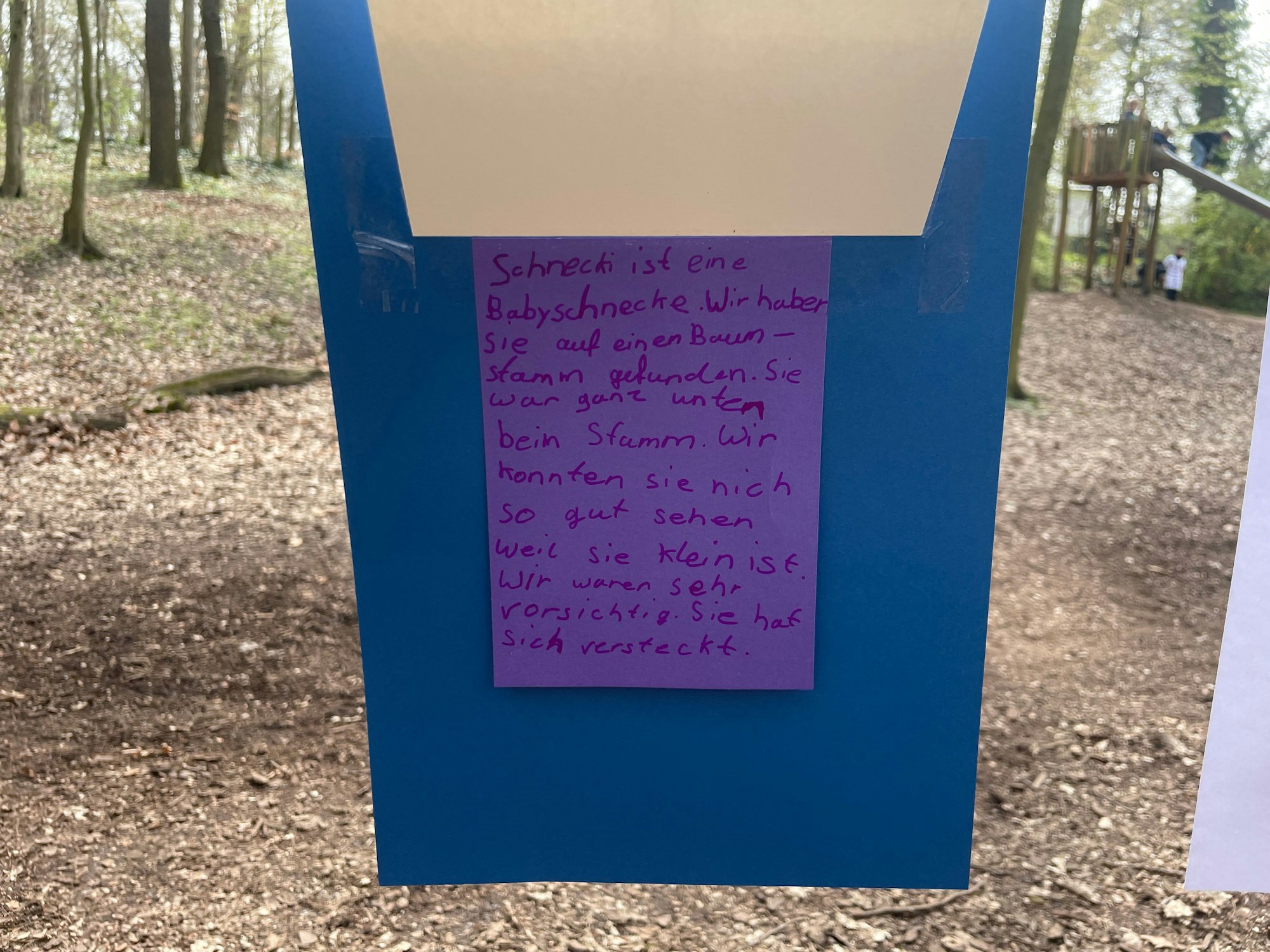 Die von Emilia gemalte "Schnecki" beim Insekten-Projekt im Plein Air Kinderfestival 2023.