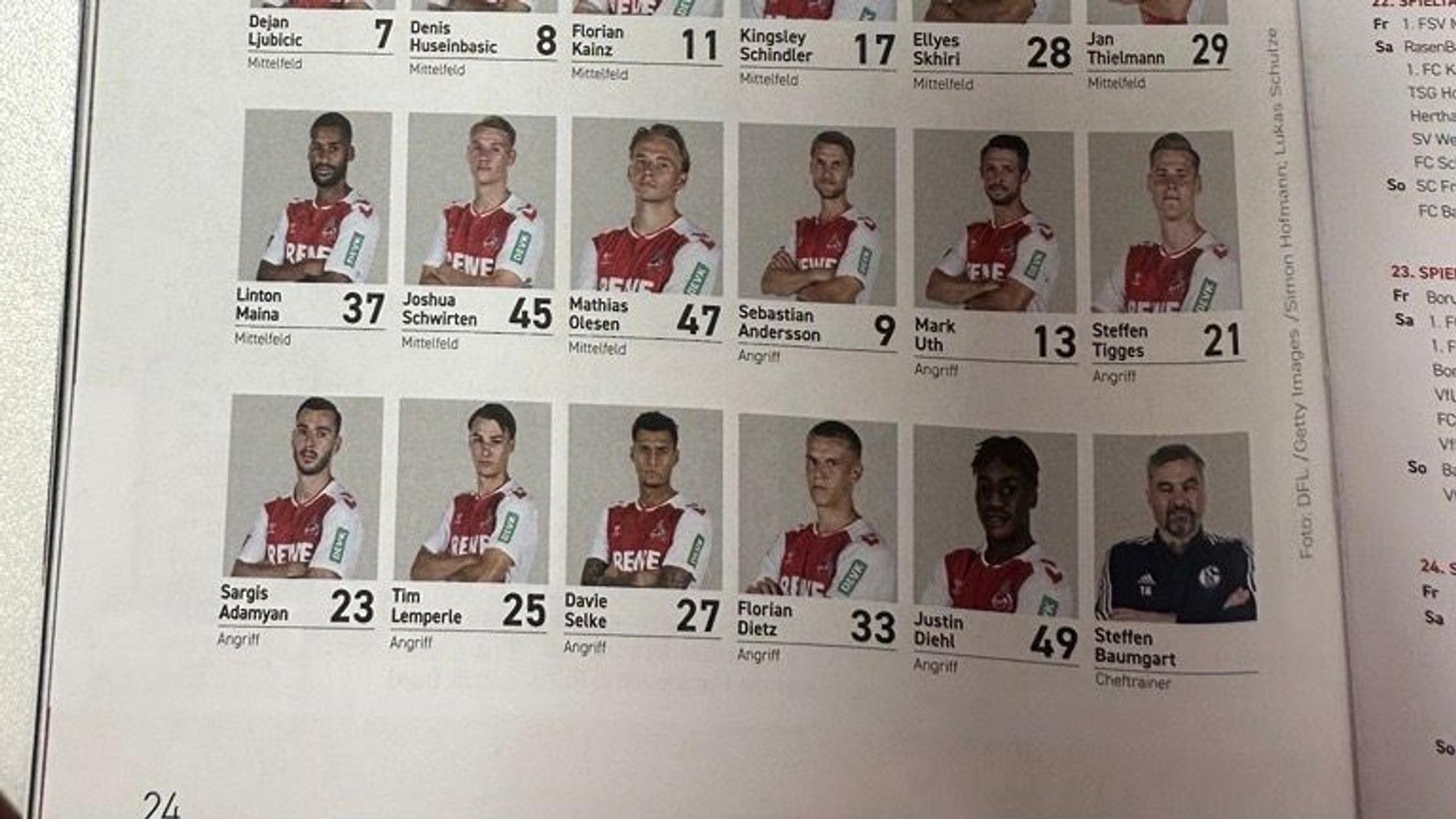 Gästekader im Stadionkurier des FC Augsburg