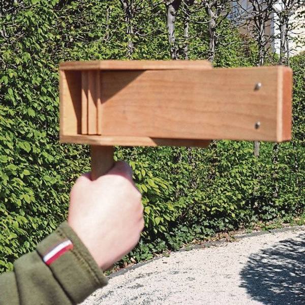 Das Bild zeigt eine Raspel aus Holz.