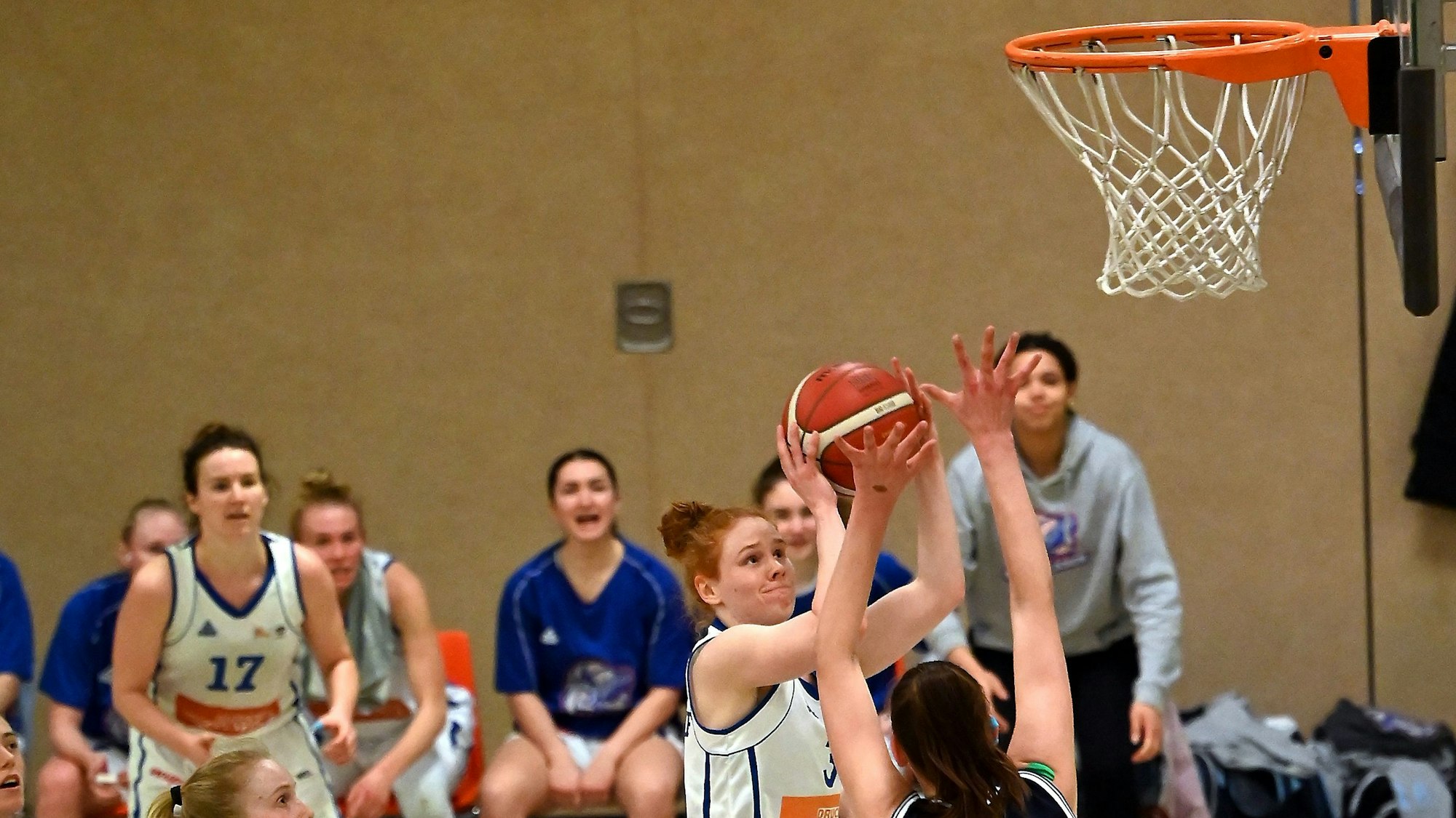 08.04.2023, Basketball-BBZ Opladen-USC Freiburg 2
am Ball: Lea Wolff (BBZ)
Foto: Uli Herhaus