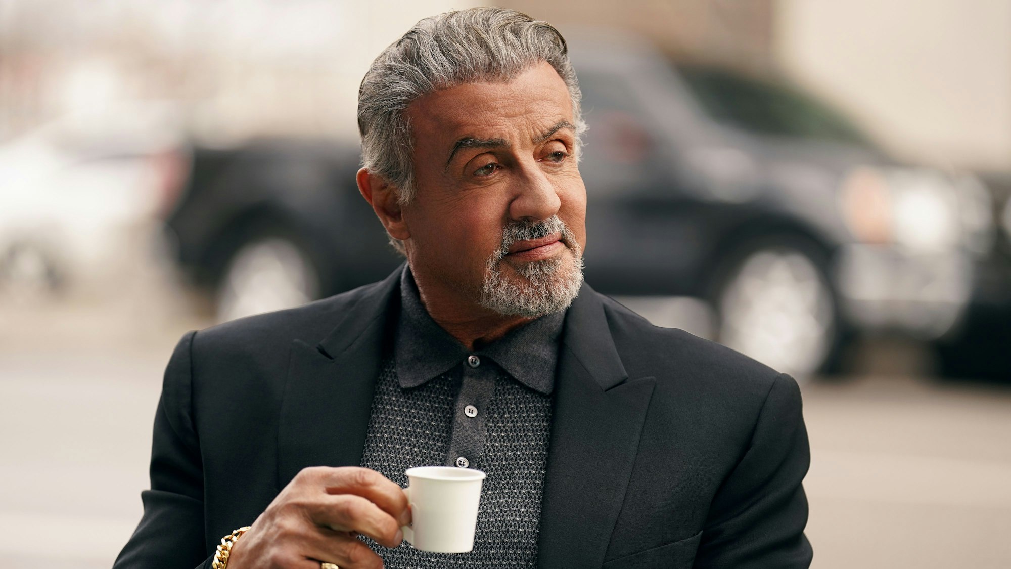 Sylvester Stallone als Gangster Dwight Manfredi in „Tulsa King“